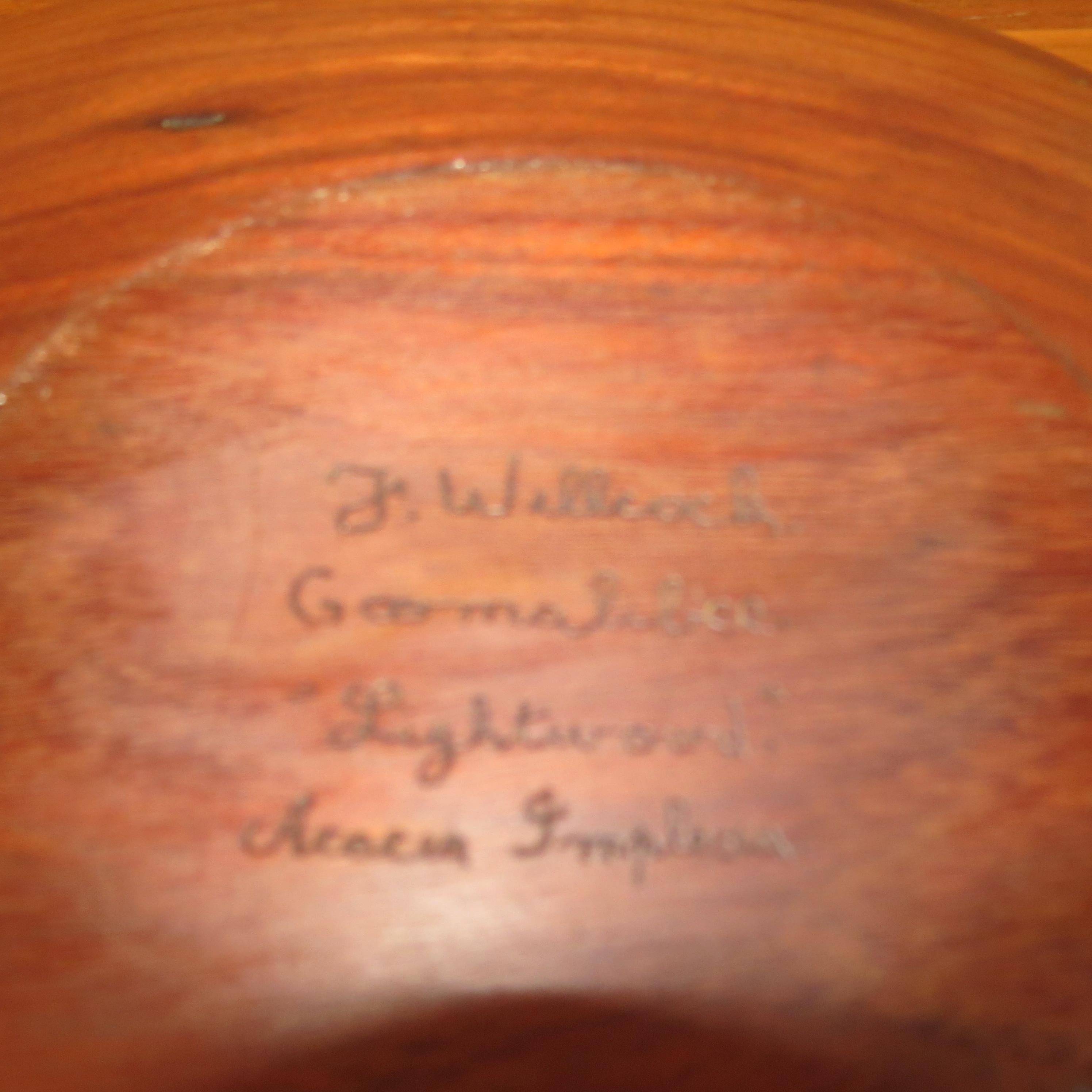 Elegant Australian Hand Turned Acacia Wooden Bowl For Sale 14