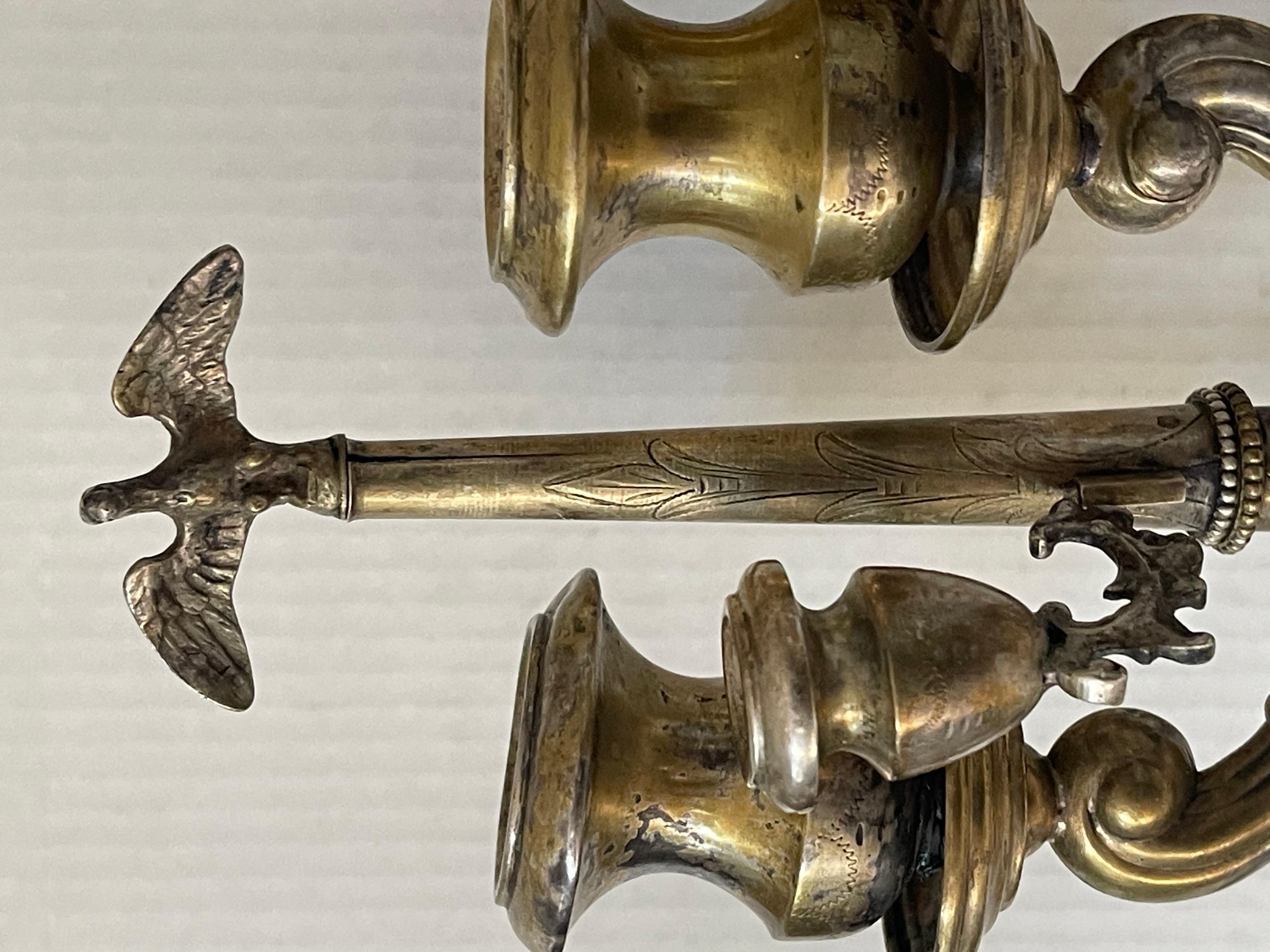 XIX secolo Eleg Eleg A.I.C., Menorah austriaco in argento antico da 27