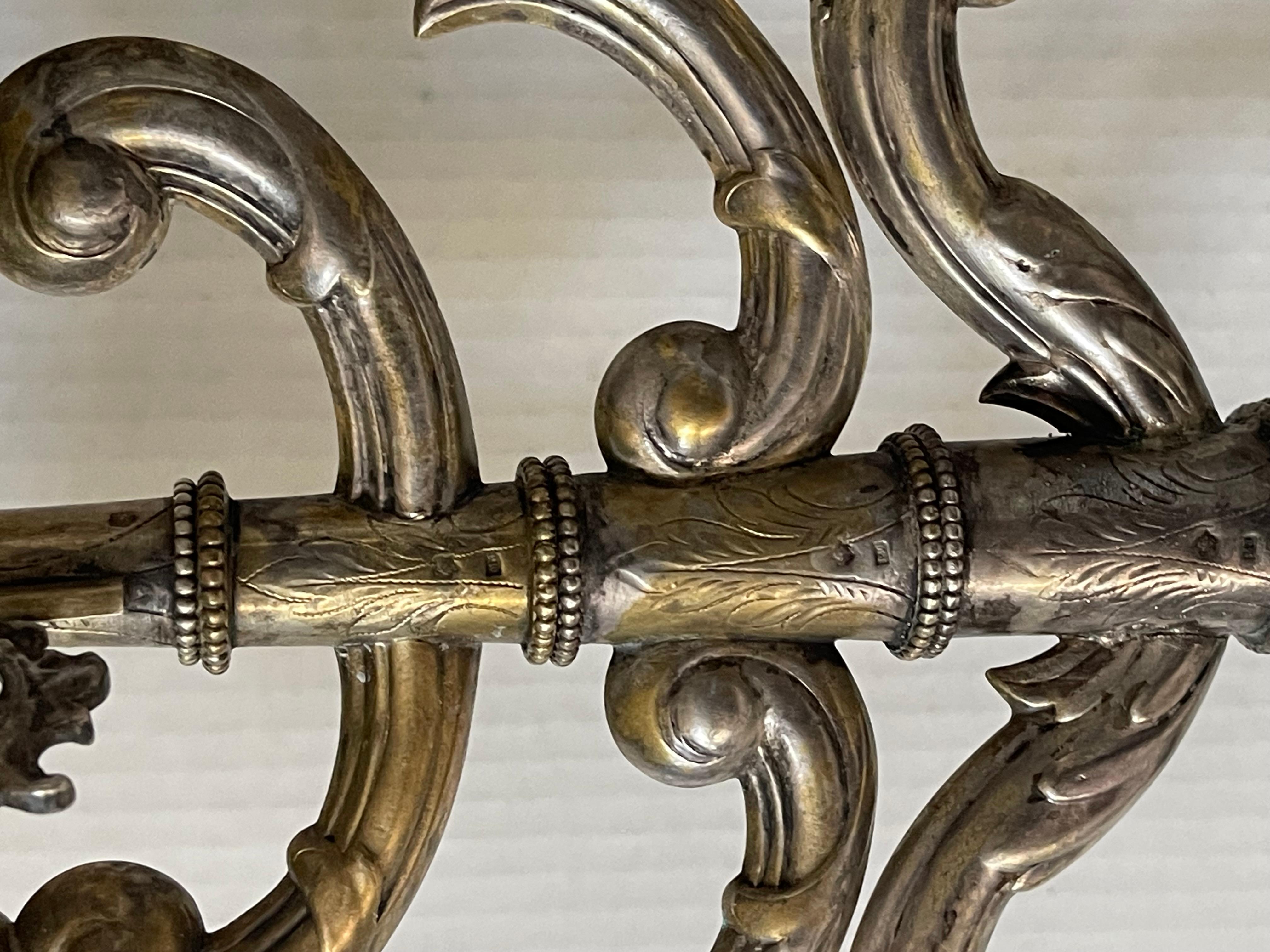 Argento Eleg Eleg A.I.C., Menorah austriaco in argento antico da 27