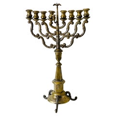 Elegante Menorah Austriaca de Plata Antigua 27" S. XIX