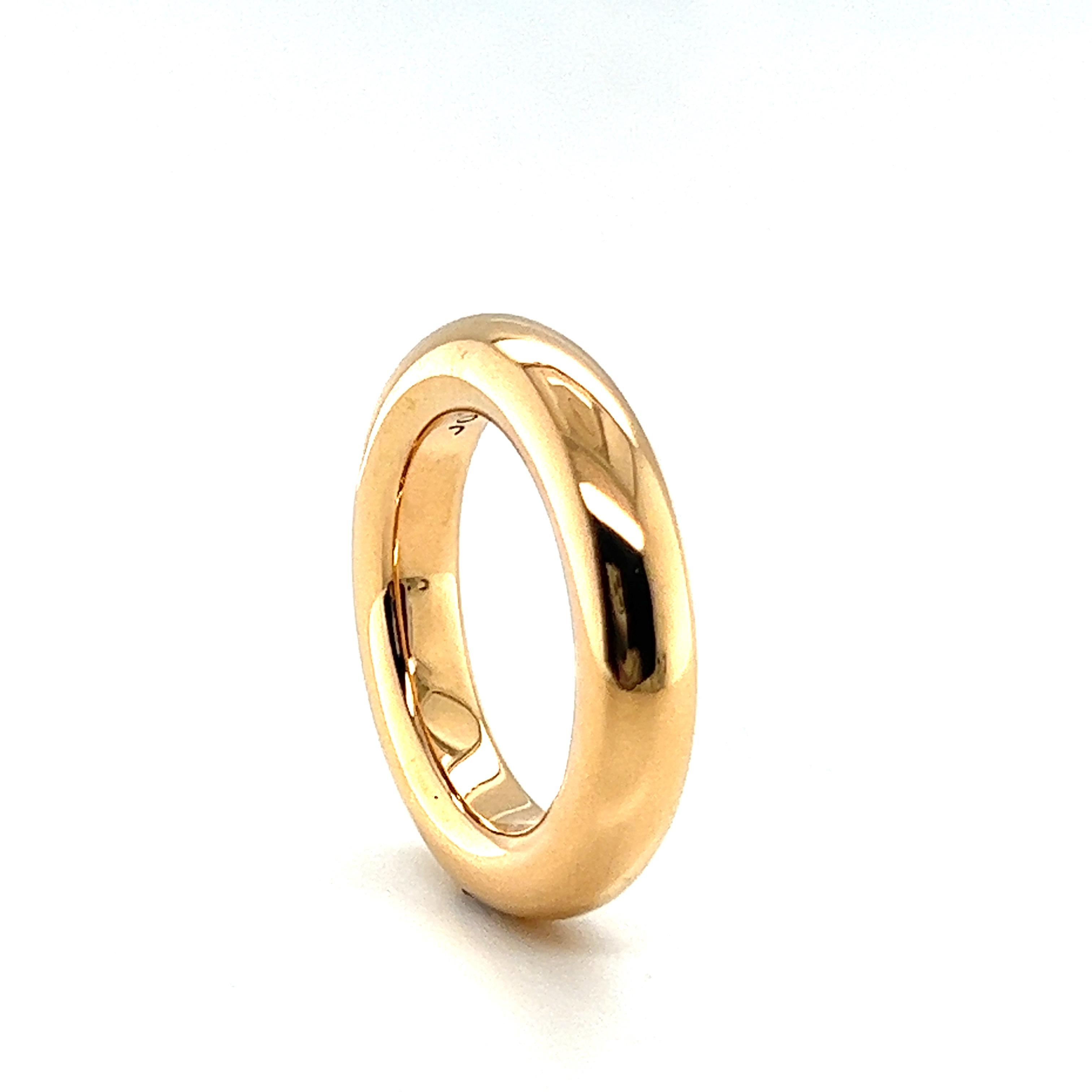 Modern Elegant Band Ring with Diamonds in 18 Karat Red Gold For Sale