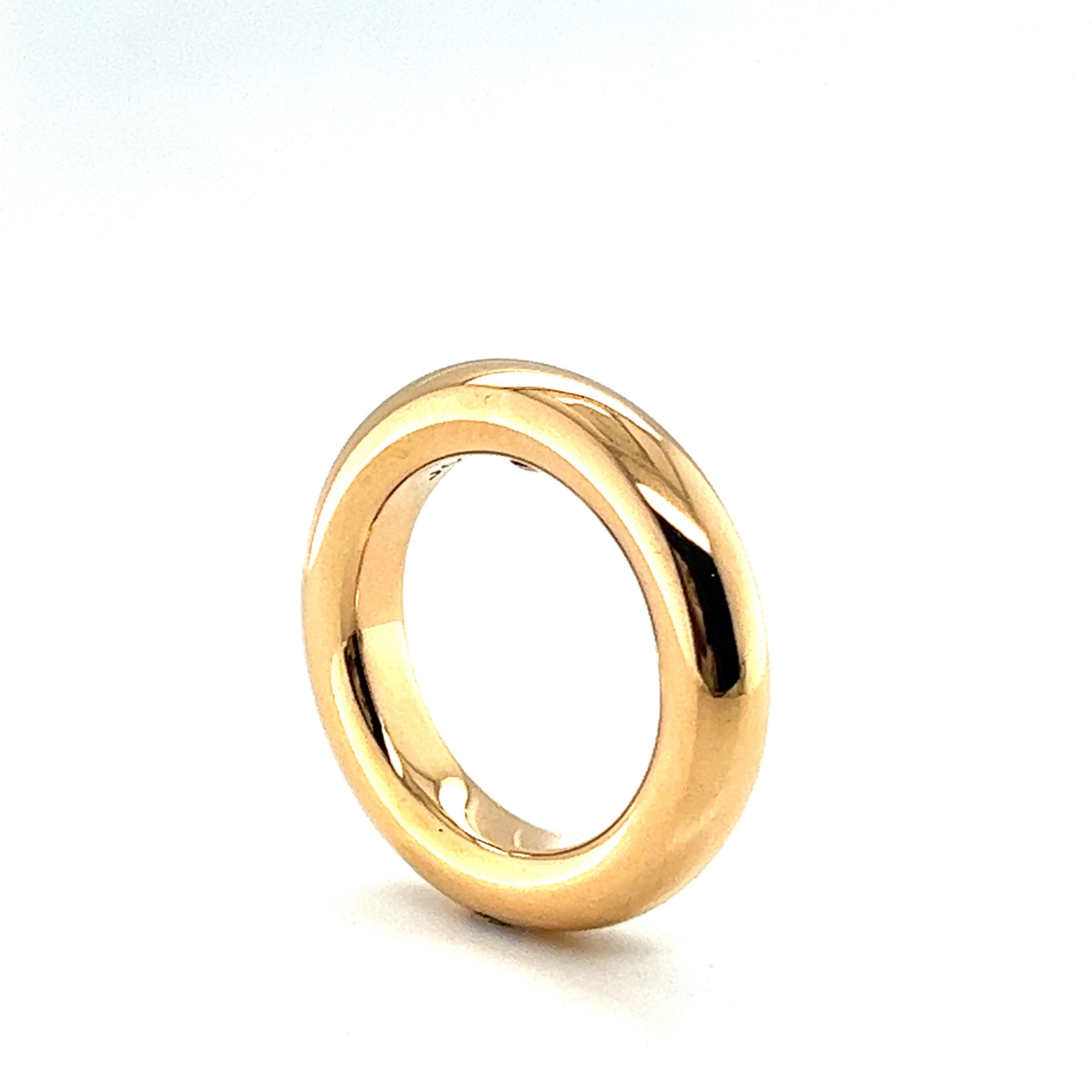 Brilliant Cut Elegant Band Ring with Diamonds in 18 Karat Red Gold For Sale