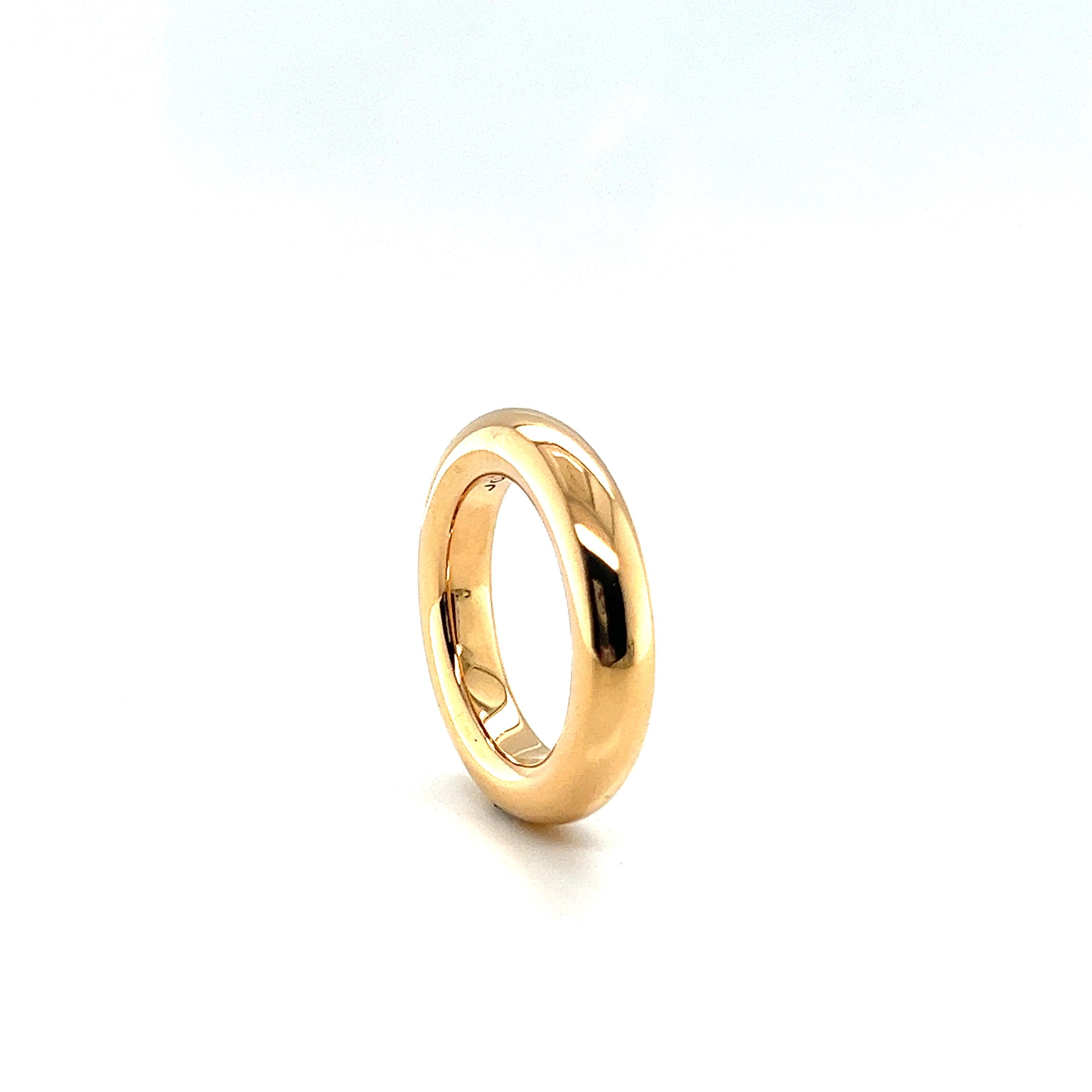 Elegant Band Ring with Diamonds in 18 Karat Red Gold For Sale 1