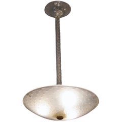 Elegant Barovier Hand Blown Glass Pendant Lantern, 1940s