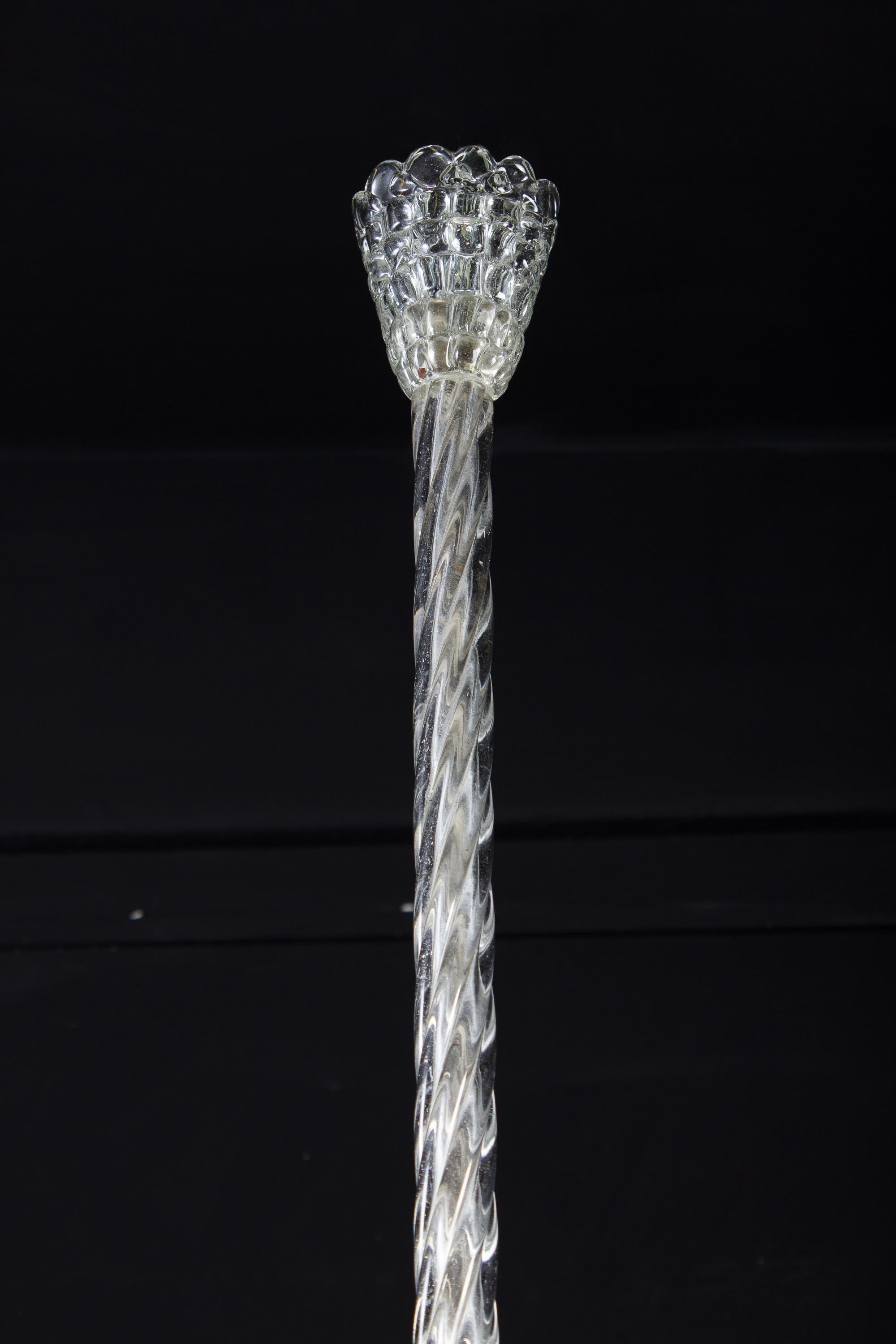 Italian Elegant Barovier Hand Blown Glass Pendant Lantern, 1930s