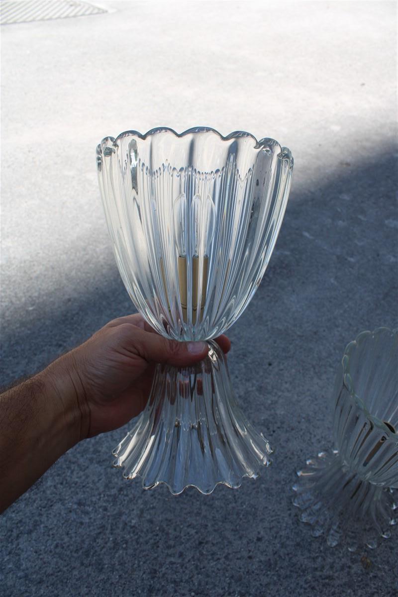 Elegant Barovier Mid-Century Tischlampe Murano Art Glass Made in Italy 1950s im Angebot 1