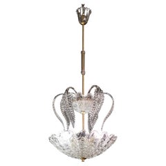 Elegant Barovier & Toso  "Fountain" Chandelier, Murano Glass, 1940