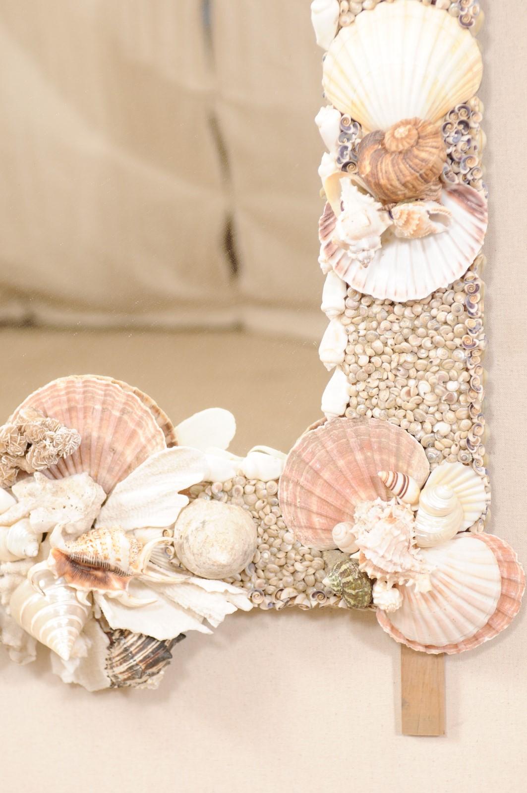 Elegant Beach-Themed Sea Shell and Coral Wall Mirror 1