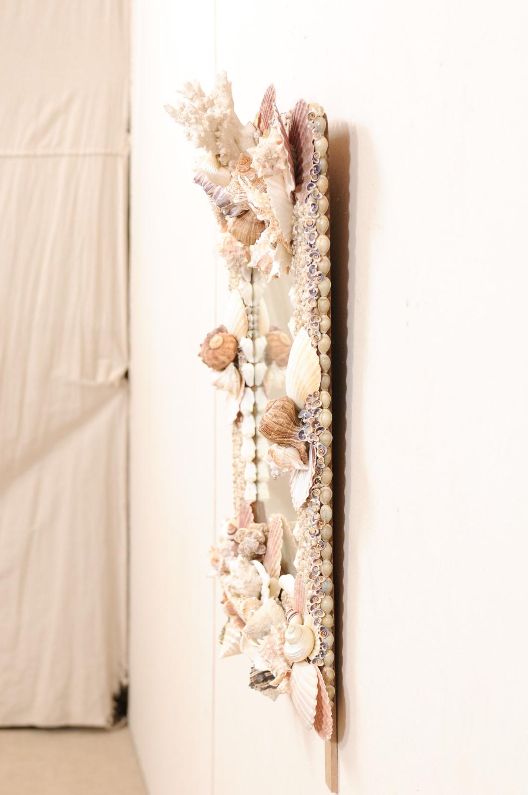 Elegant Beach-Themed Sea Shell and Coral Wall Mirror 2