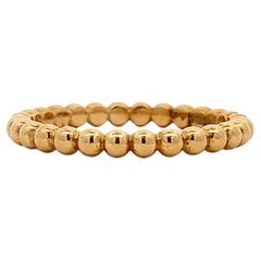 Eleganza della fede nuziale semplice con sfere di perline in oro giallo 18k