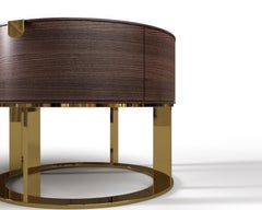 Elegant Bedside Table Luna Lux Collection with Brass Elements