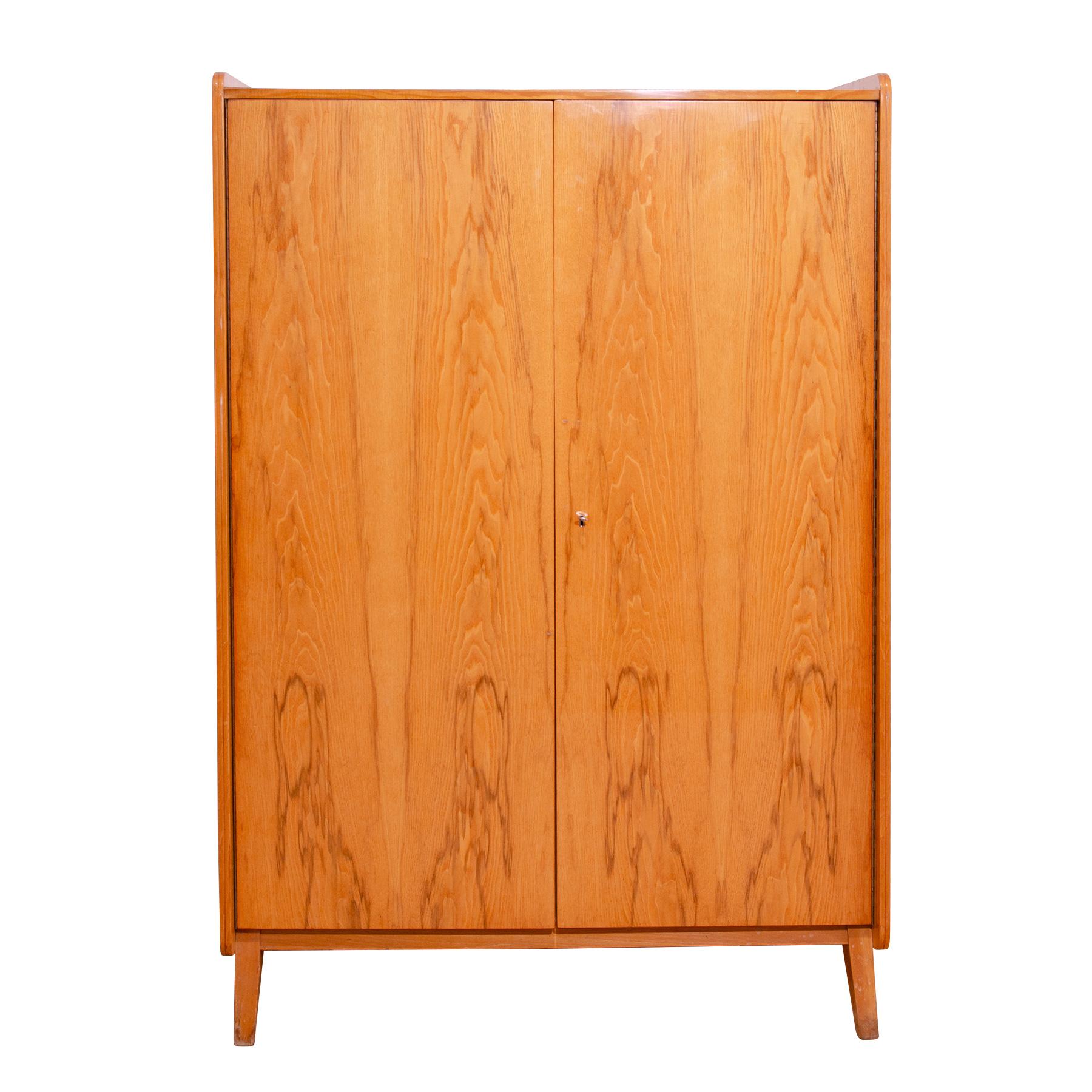 This wardrobe was designed by František Jirák for Tatra nábytok company in the former Czechoslovakia in the 1960´s

It´s made of beechwood and plywood.

You can hang your clothes in it,  place underwear, etc.

In good Vintage condition, showing