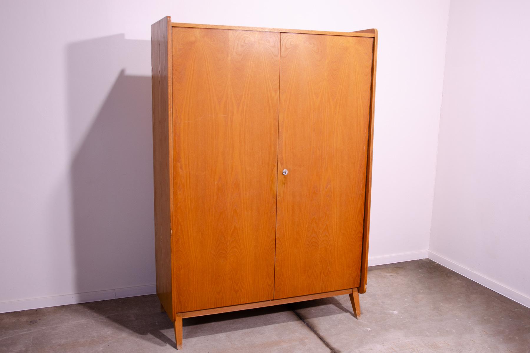 Mid-Century Modern Elegant beechwood wardrobe by František Jirák for Tatra nábytok, 1960´s For Sale