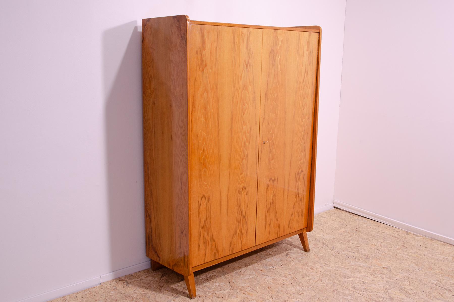 Mid-Century Modern Elegant beechwood wardrobe by František Jirák for Tatra nábytok, 1960´s For Sale