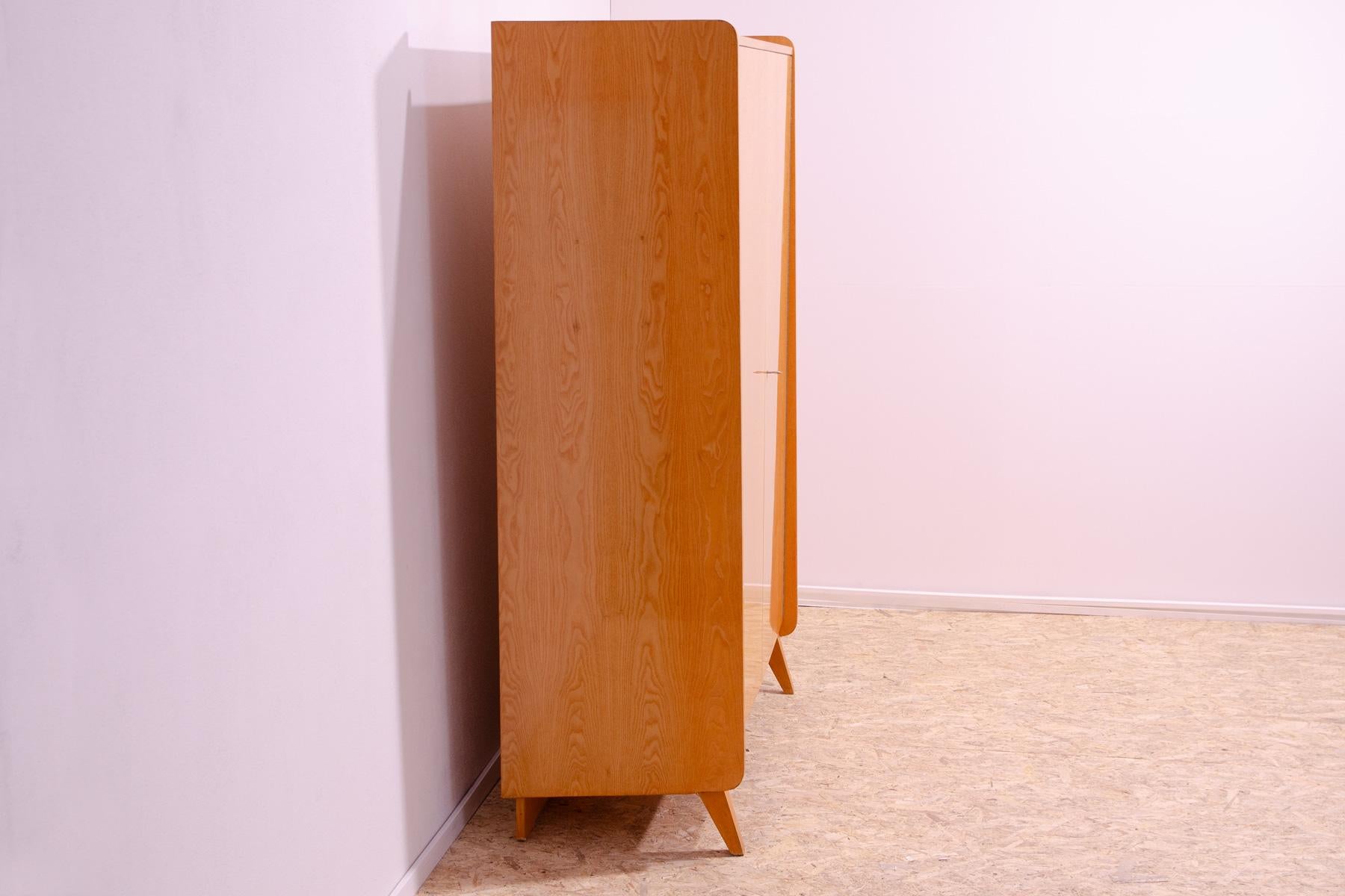 Wood Elegant beechwood wardrobe by František Jirák for Tatra nábytok, 1960´s For Sale