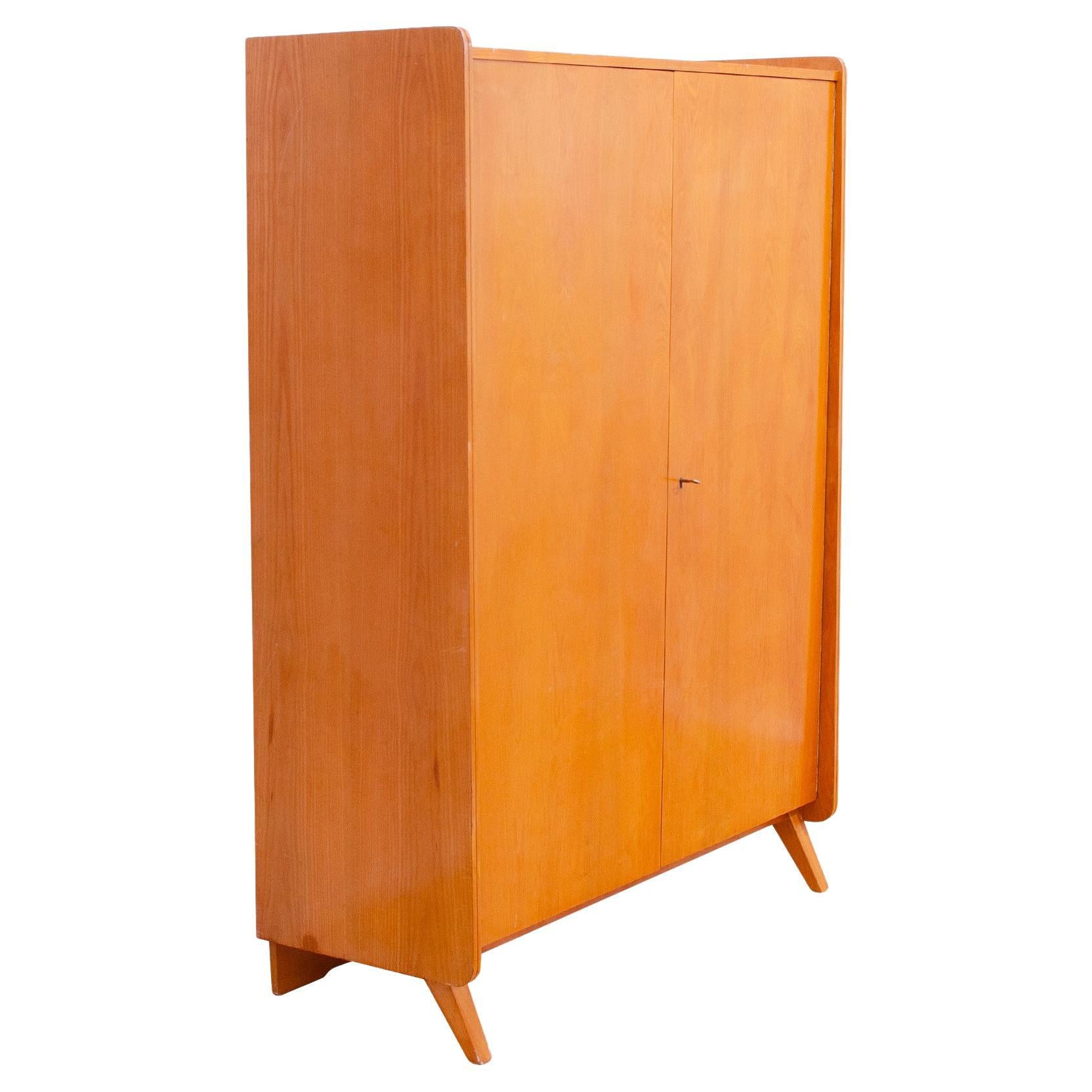 Elegant beechwood wardrobe by František Jirák for Tatra nábytok, 1960´s