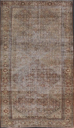 Eleganza Beige e Marrone Antico Tappeto Persiano Malayer Gallery 6'10 x 12'8