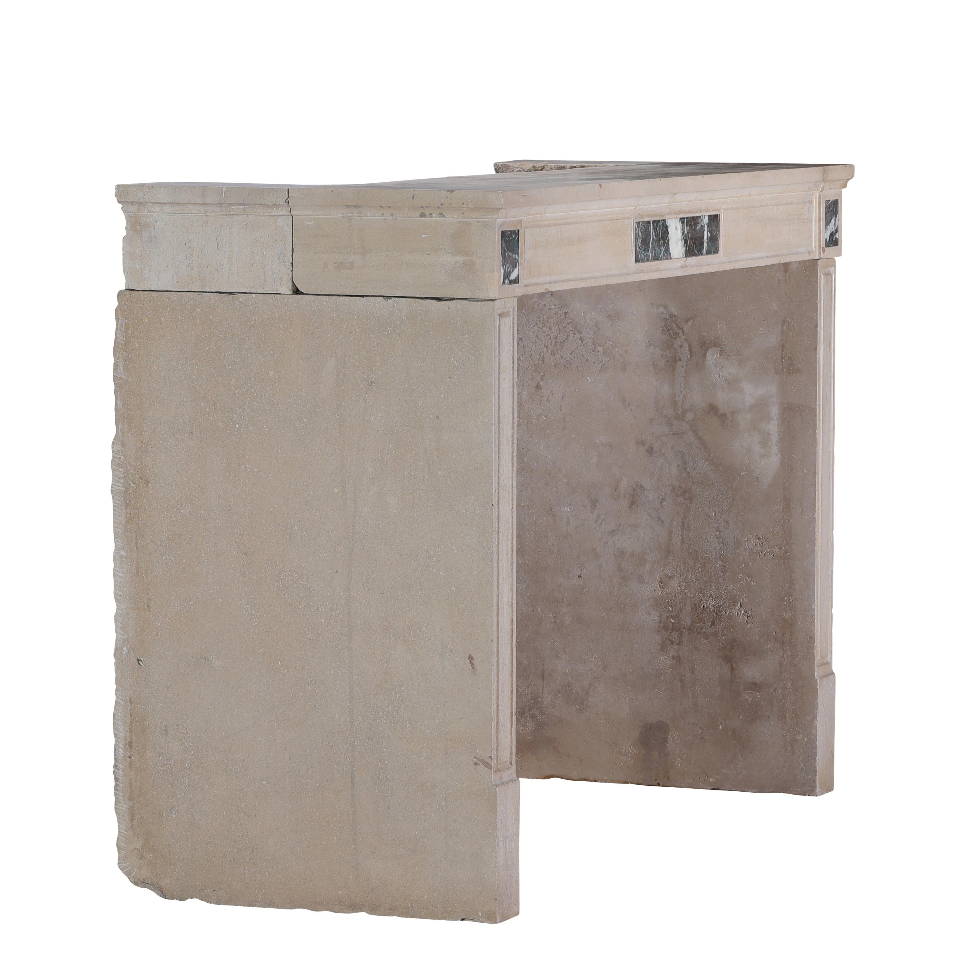 Elegant Beige Stone Fireplace Surround for Modern, Classic - Contemporary Design For Sale 7