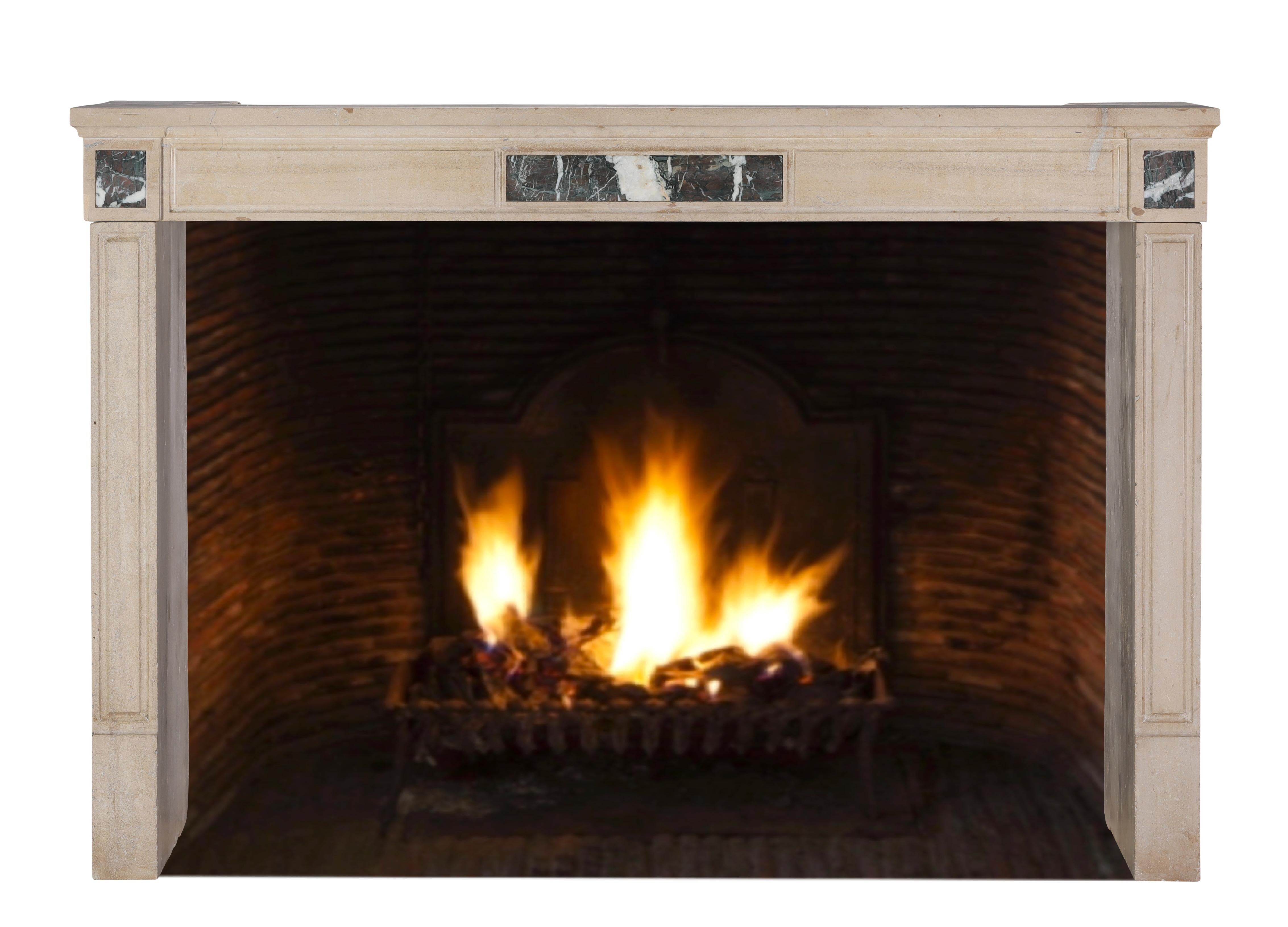 Elegant Beige Stone Fireplace Surround for Modern, Classic - Contemporary Design For Sale 10