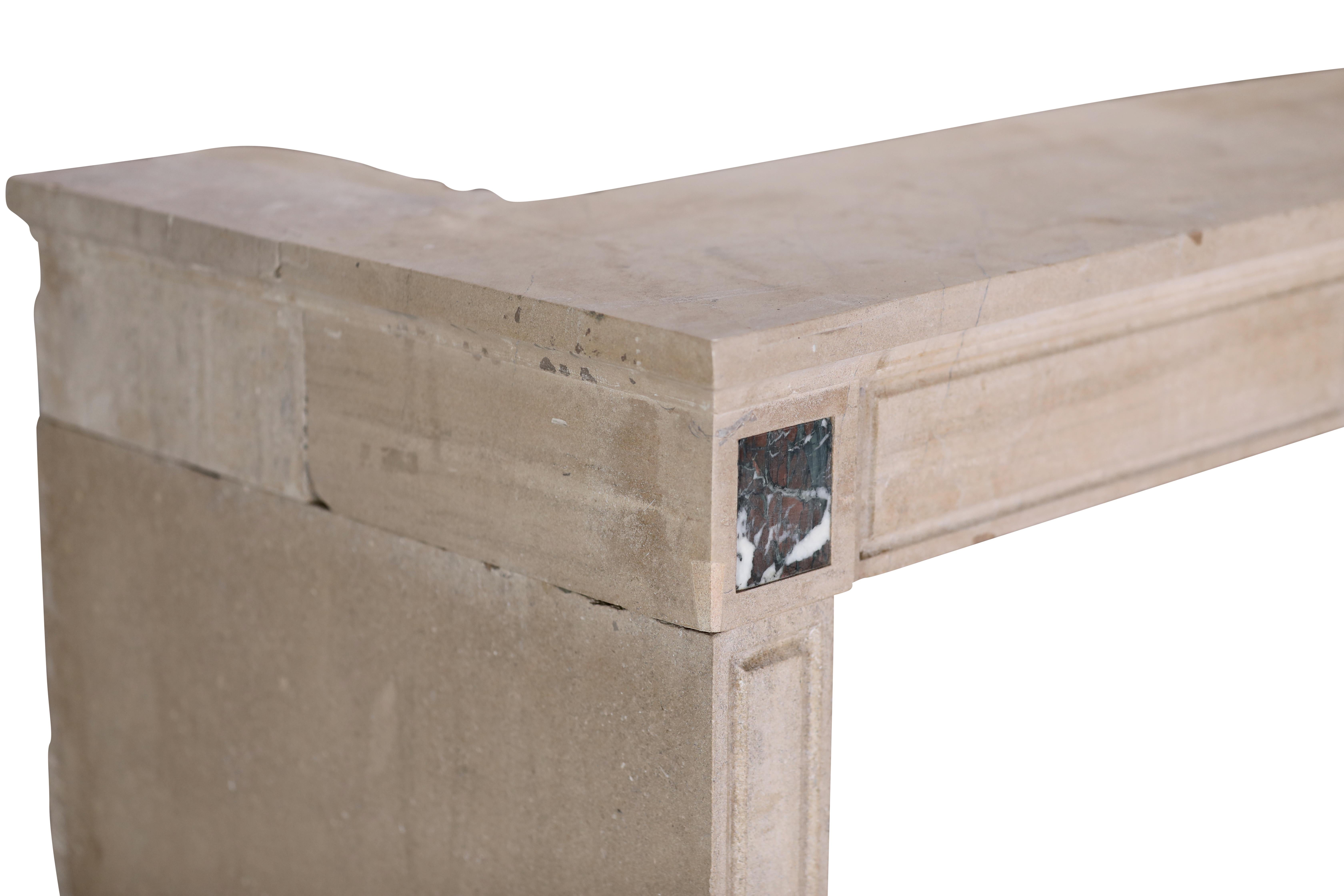 Elegant Beige Stone Fireplace Surround for Modern, Classic - Contemporary Design For Sale 12