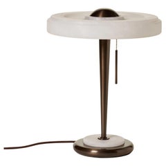 Elegante italienische Tischleuchte 'Benny' aus Bronze und Alabaster, Maßanfertigung