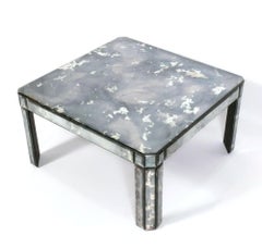 Elegant Beveled Mirrored Coffee Table circa 1950s