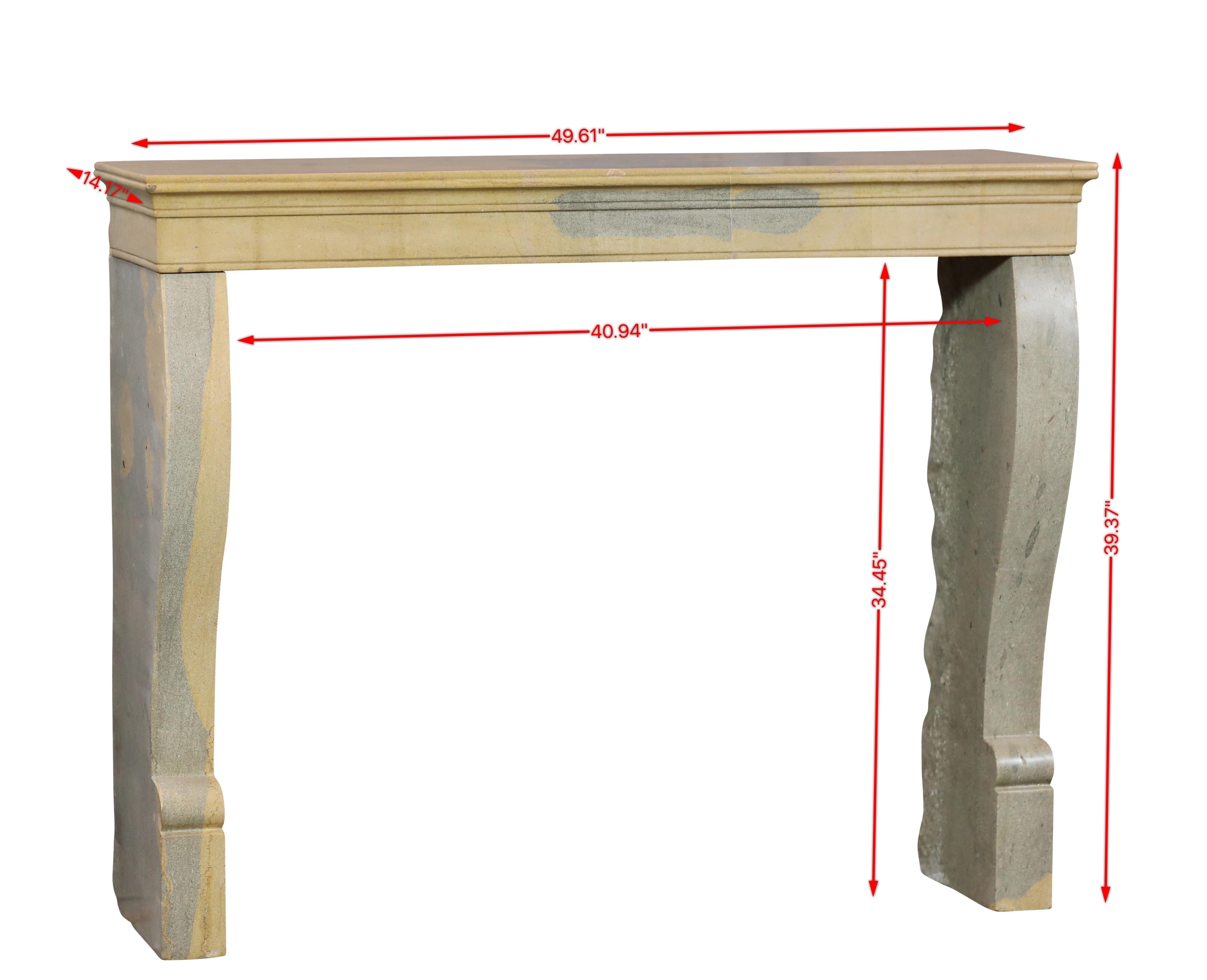 Louis Philippe Elegant Bicolor Stone Fireplace Surround For Timeless Interior Design For Sale