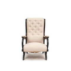 Biedermeier Armchair, Black and With Light Fabric