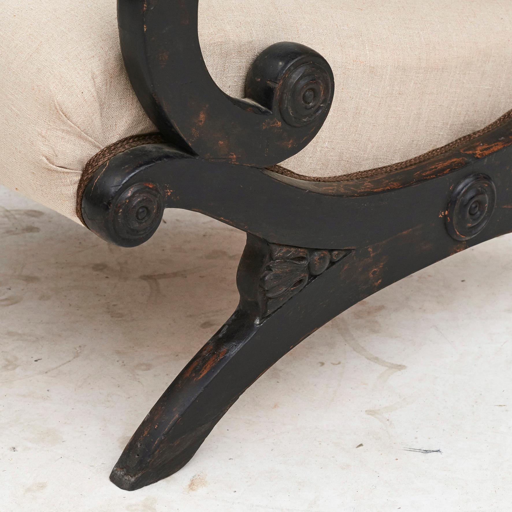 Fabric Elegant Antique Biedermeier Armchair, C 1820  For Sale