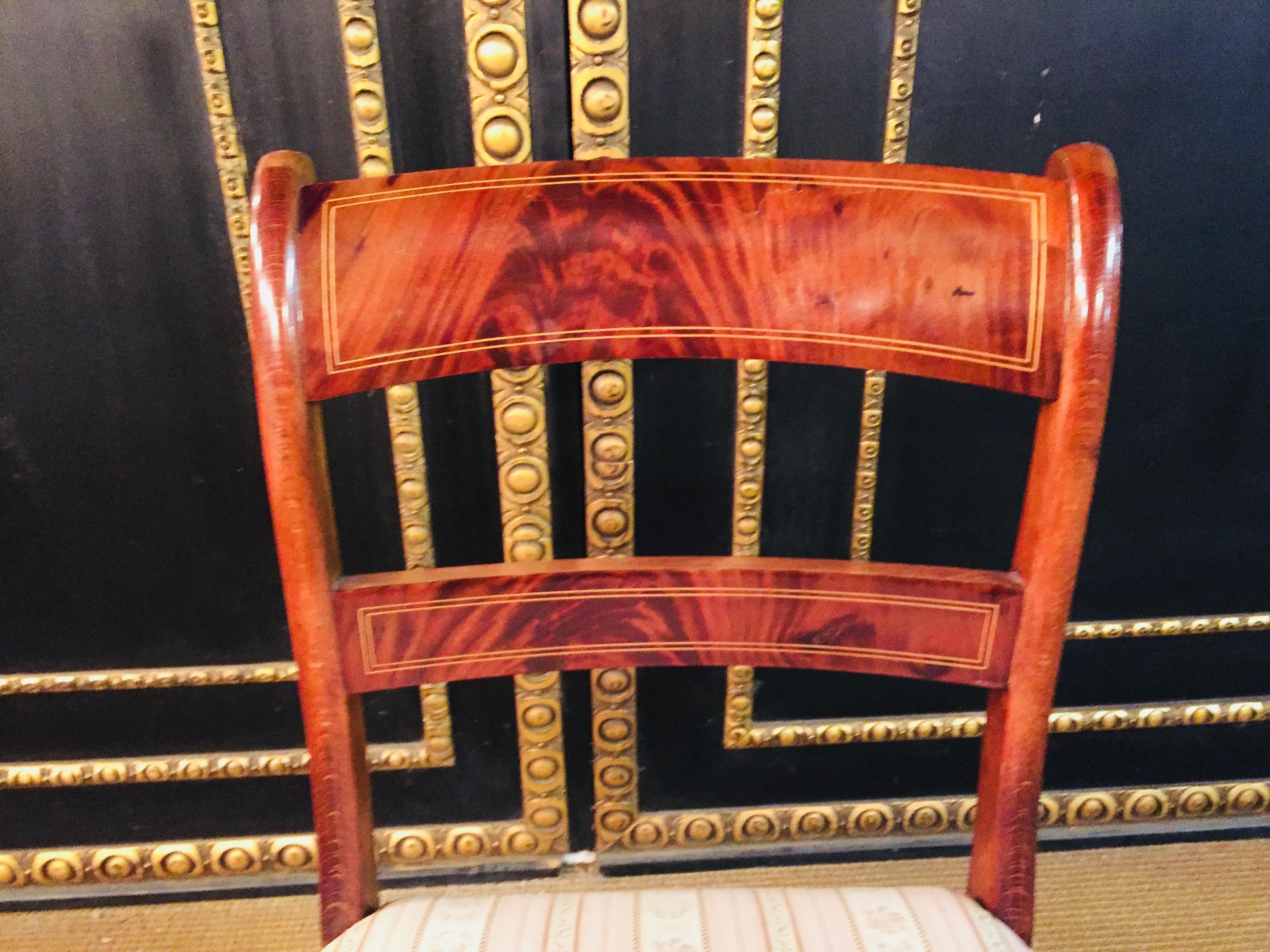 Elegant Biedermeier Chair circa 1820 Mahogany 4