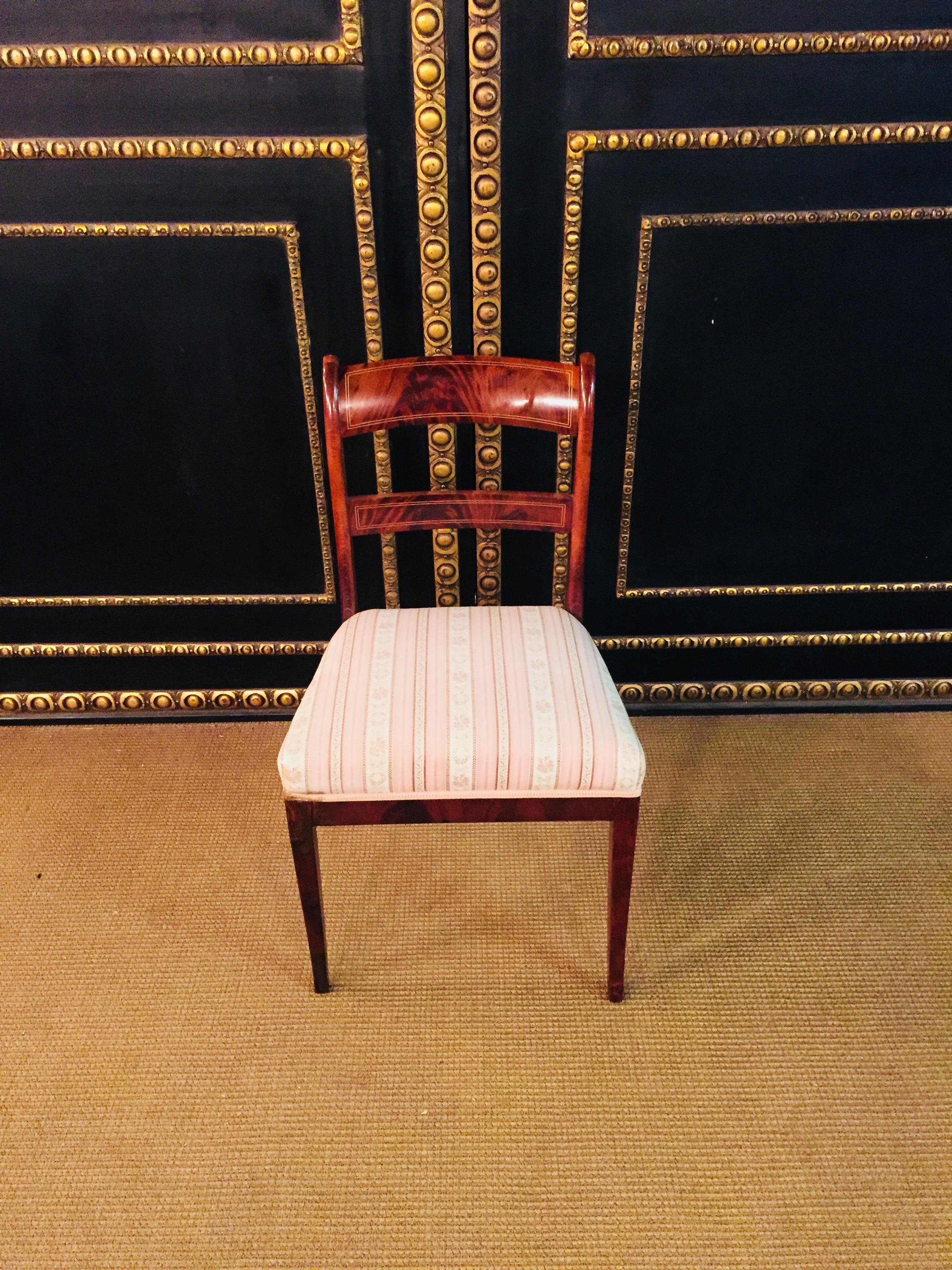 German Antique Elegant Biedermeier Chair circa 1820 Mahogany Veneer For Sale