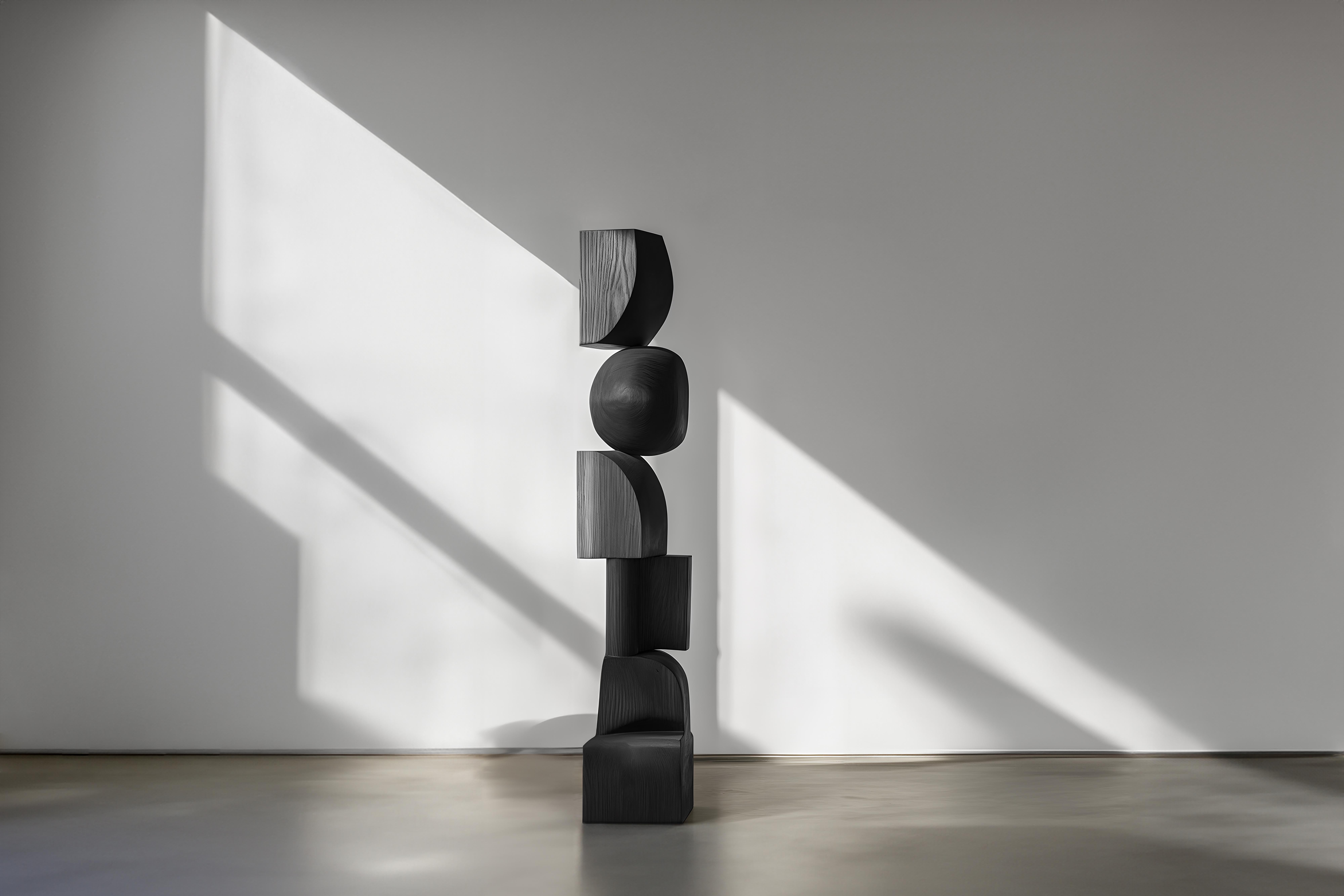 Elegant Biomorphic Sculpture, Black Solid Wood by Escalona, Still Stand No88
——

Joel Escalona's wooden standing sculptures are objects of raw beauty and serene grace. Each one is a testament to the power of the material, with smooth curves that