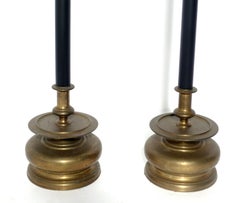 Lampes élégantes en noir et laiton de Chapman