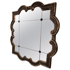 Elegant Schwarz und Versilbert Ghosted Aged Mirror