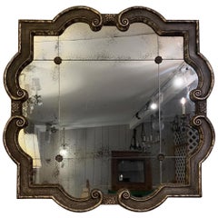 Elegant Schwarz und Versilbert Ghosted Aged Mirror