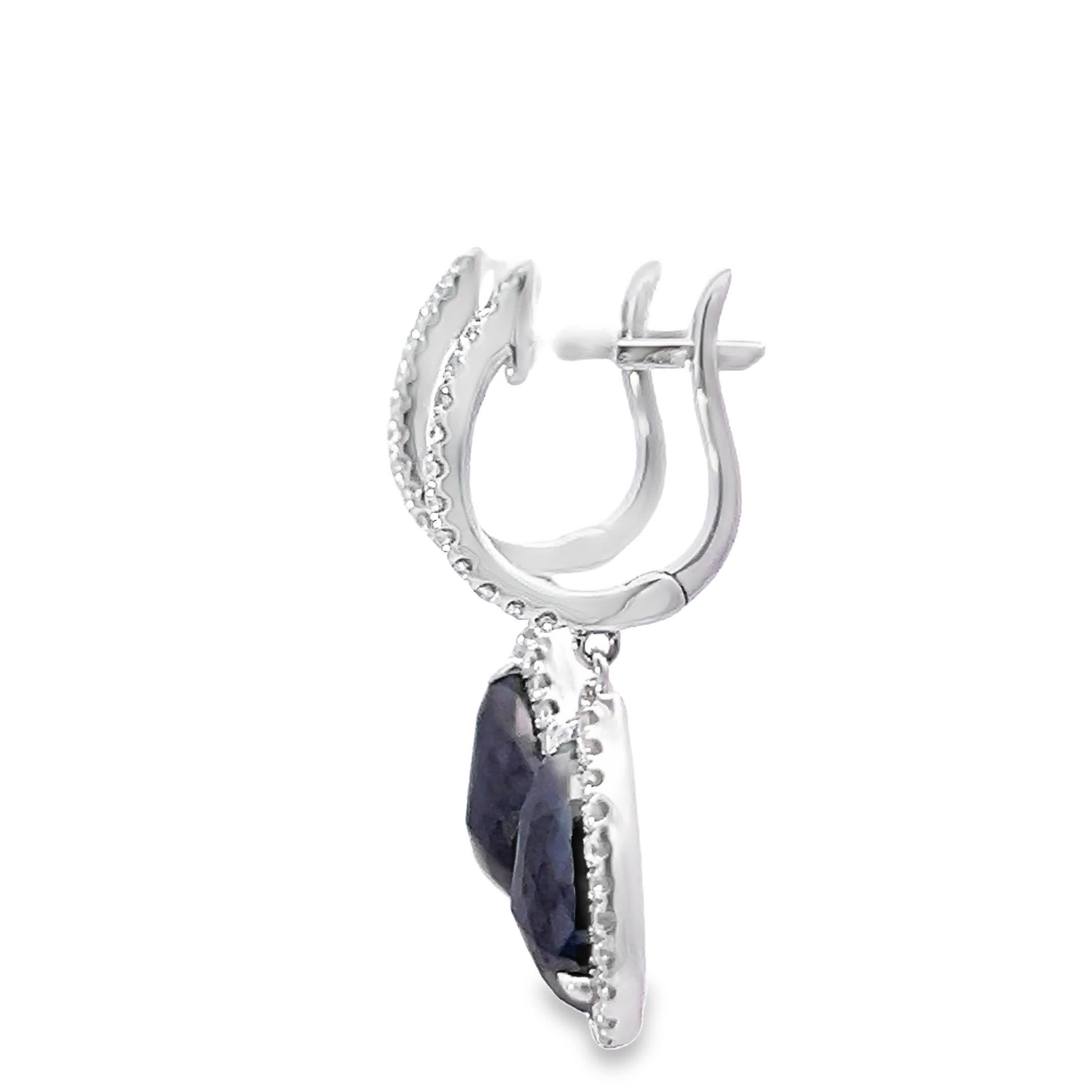 Donna **Eleganti orecchini con diamanti bianchi e neri - lussuose borchie in argento Sterling** in vendita