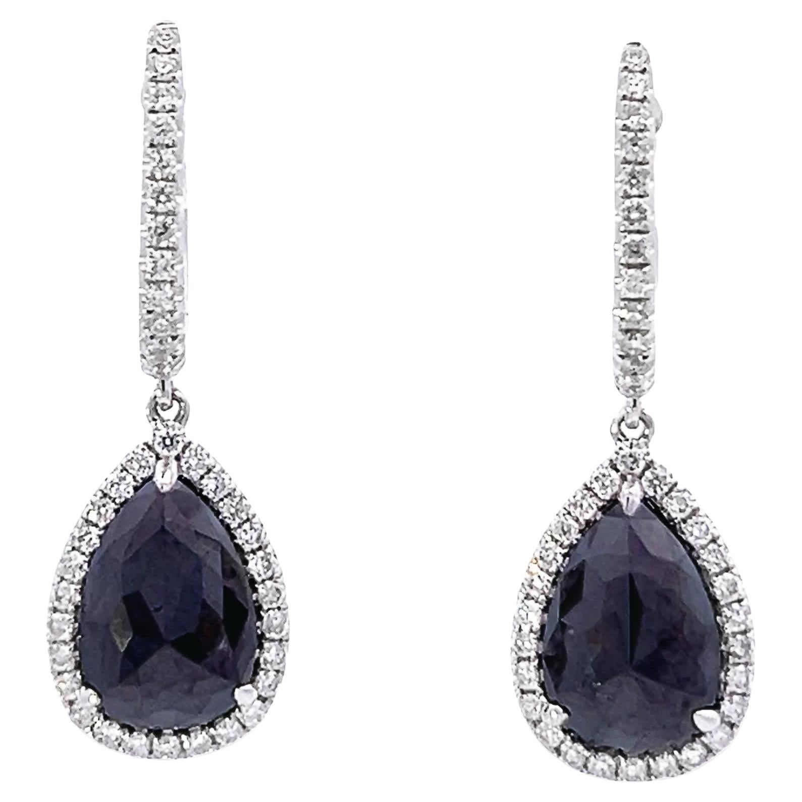 **Eleganti orecchini con diamanti bianchi e neri - lussuose borchie in argento Sterling**