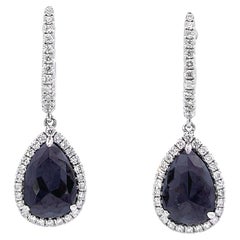 **Eleganti orecchini con diamanti bianchi e neri - lussuose borchie in argento Sterling**