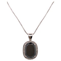 Elegant Black Diamond Pendant 16.36 Carat in 18 Karat White Gold