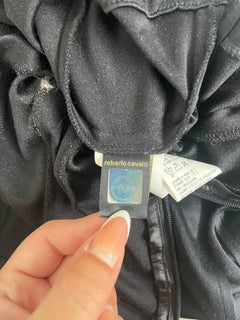 Elegant Black Flared Skirt with Embroidered Detailing by Class Roberto Cavalli