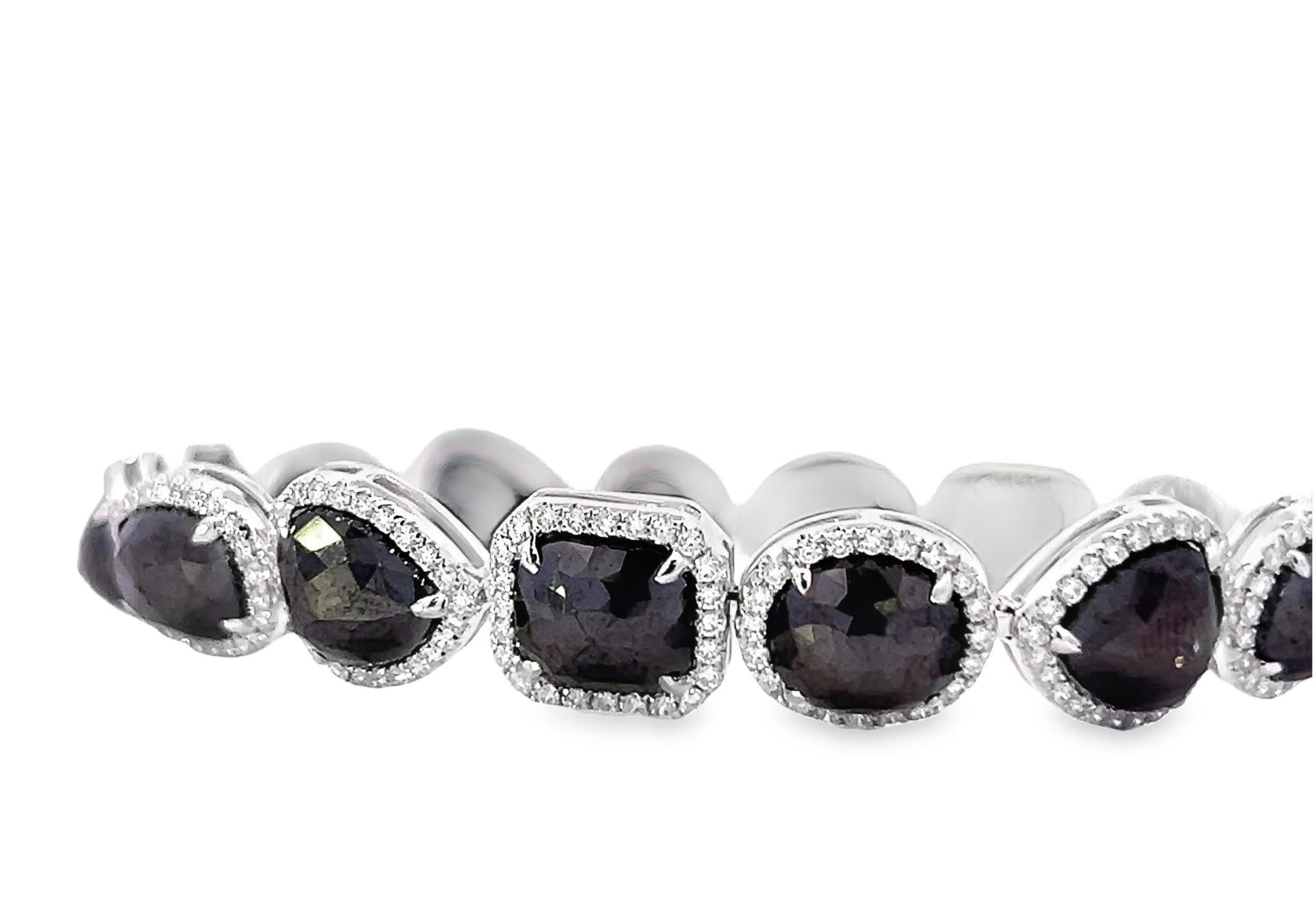 Elegant Black Gemstone Bracelet In New Condition For Sale In Great Neck Plaza, NY