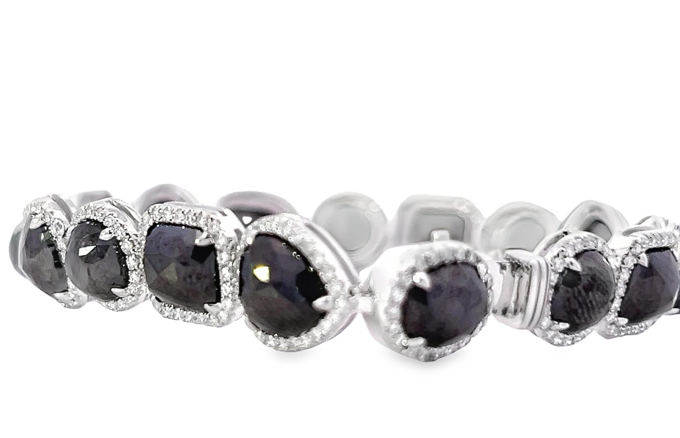 Women's Elegant Black Gemstone Bracelet For Sale