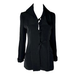Elegant Black Giorgio Armani Lace Up Blazer Jacket 38
