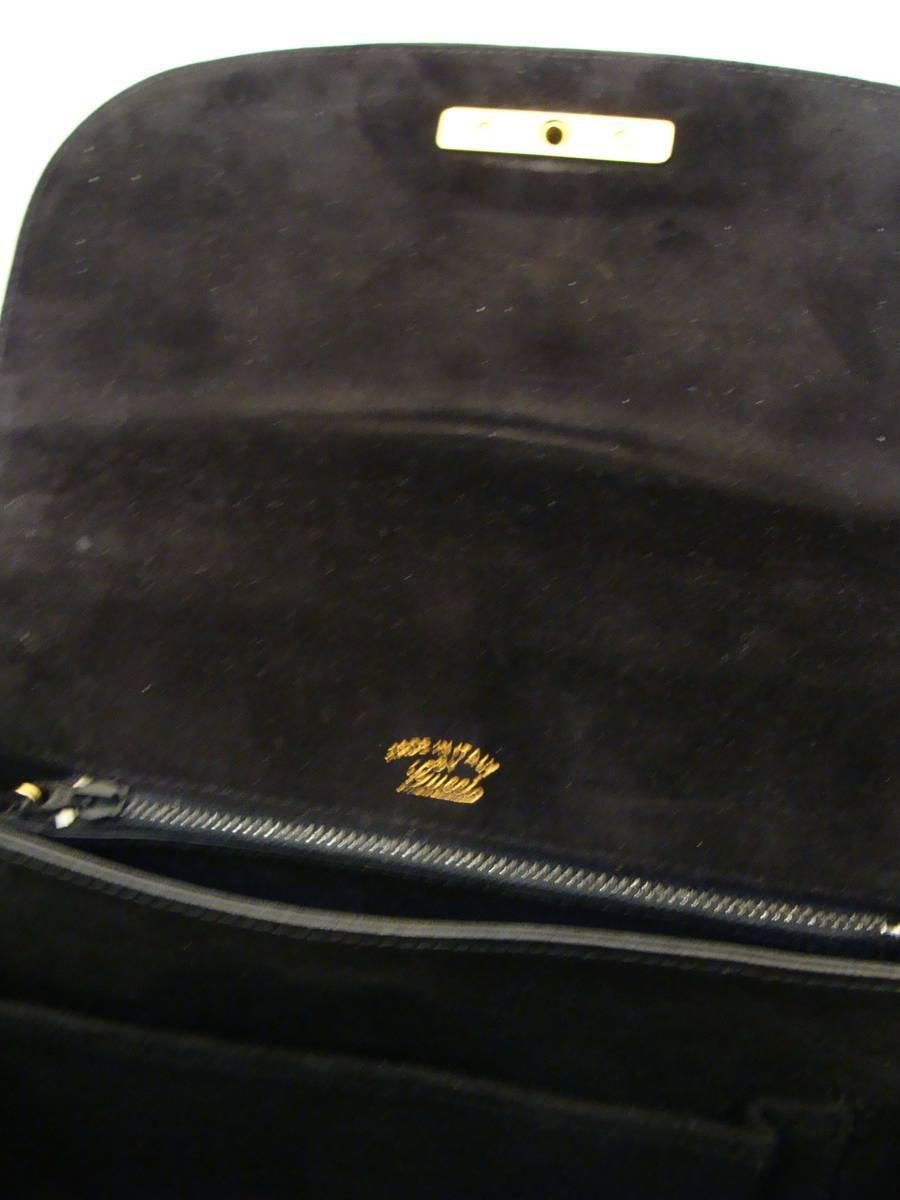 Elegant Black Gucci Lizard Shoulder Bag with Adjustable Strap SPRING! 7