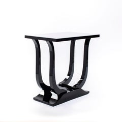 Eleganza del Gueridon Art Déco nero ad alta lucentezza / Tavolino a forma di tulipano