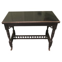 Elegant Black Lacquer Games, Card or Hall Table