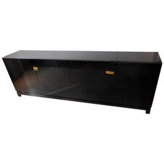 Elegant Black Lacquer Sideboard by Maison Jansen, France, 1975