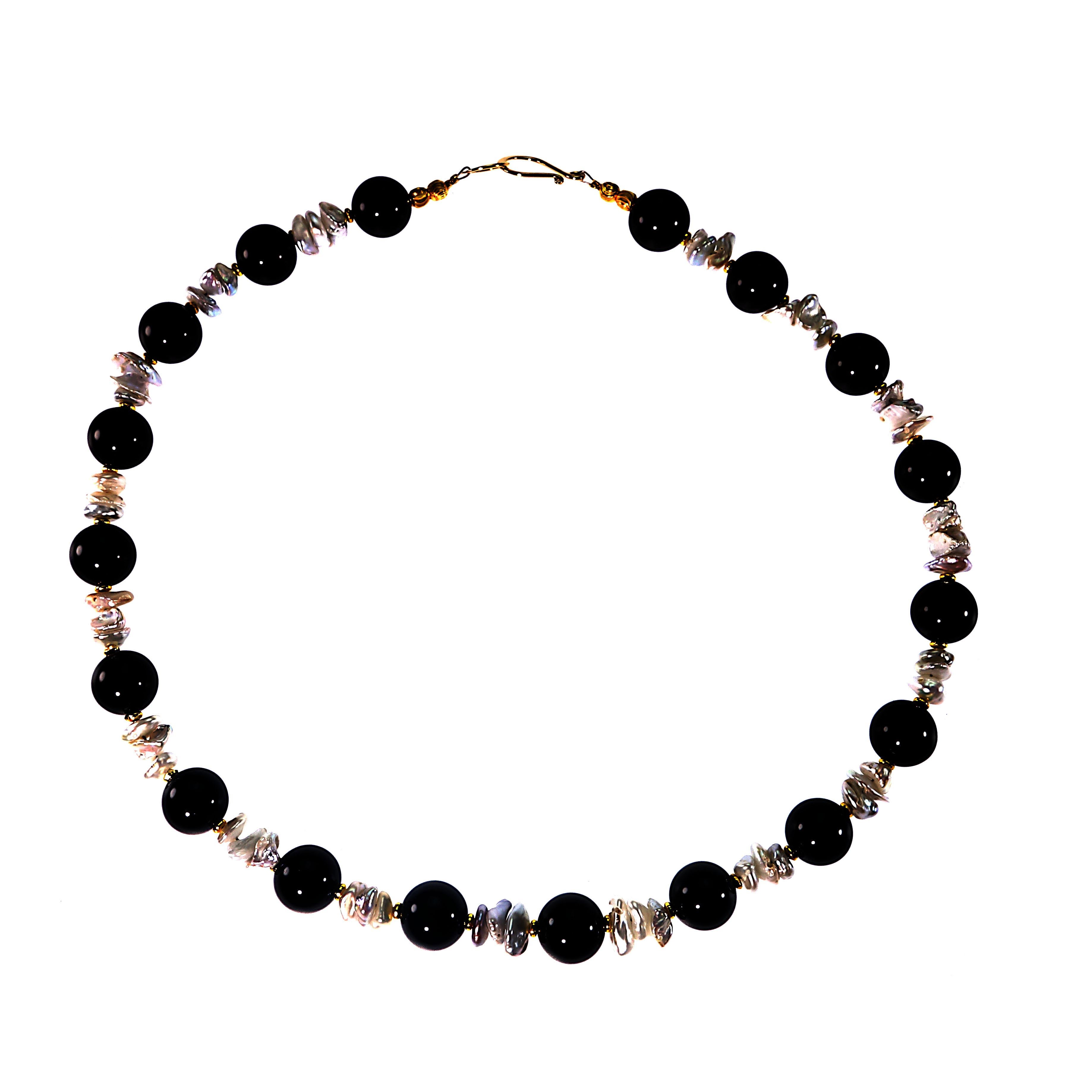 black onyx and pearl necklace