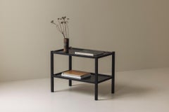 Elegant Black stained beech side table, France 1950s