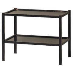 Elegant Black stained beech side table, France 1950s